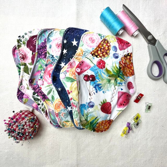 A stack of sanitary pads.