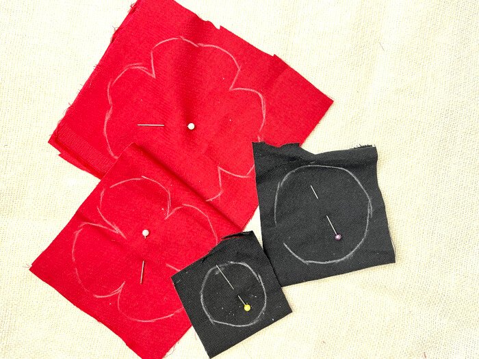 Tracing Remembrance Day poppy patterns