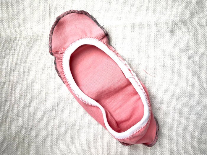 Attaching the sole to the top of the shoe liner socks