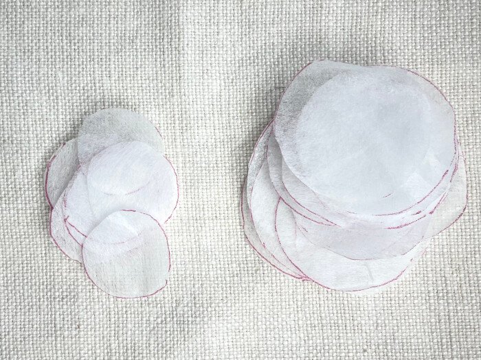 Spots cut out on interfacing