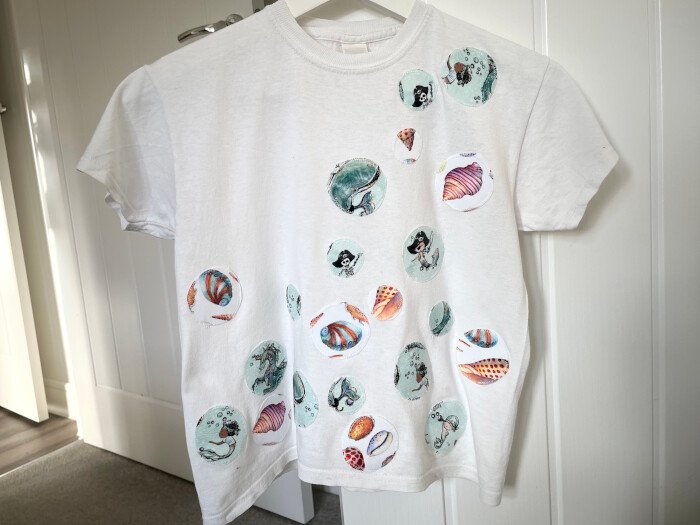 Quick Children in Need Craft: Spotty T-Shirt from Old Tee and Scraps
