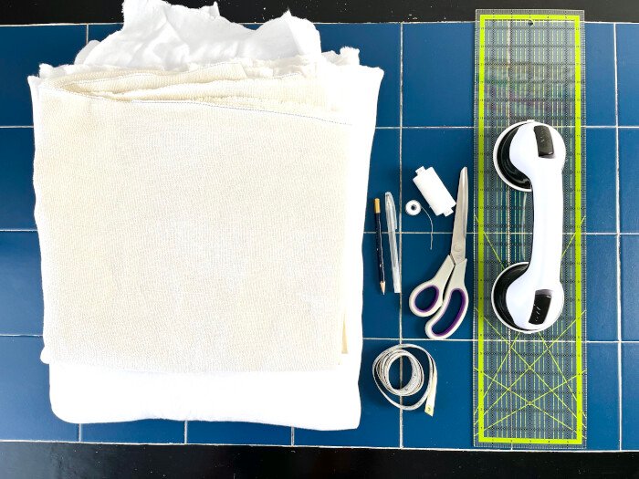 All tools needed for drafting and sewing the table cover.