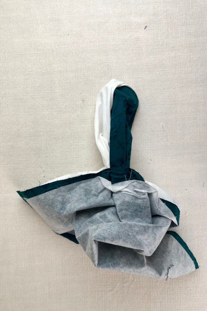 Turning the DIY advent calendar right side out.