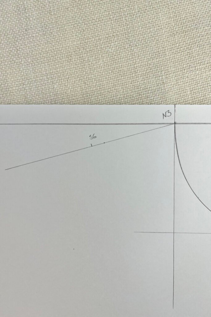 Drafting the back bodice block with shoulder line and back shoulder dart.