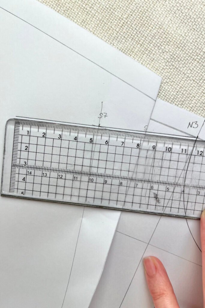 Drafting the back bodice block with shoulder line and back shoulder dart.