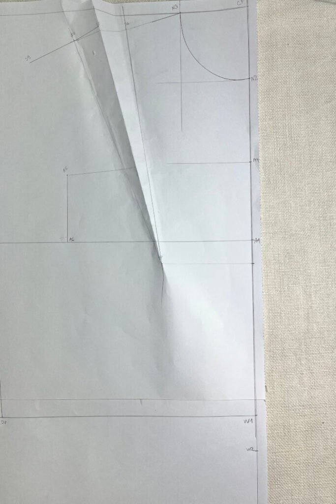 Waste shaping on the bodice blocks.