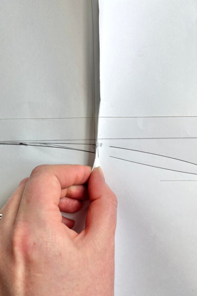 Waste shaping on the bodice blocks.