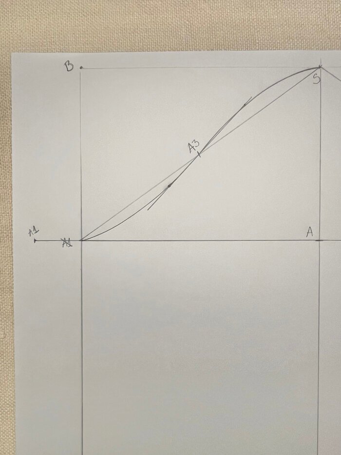 Extending the back armhole curve.