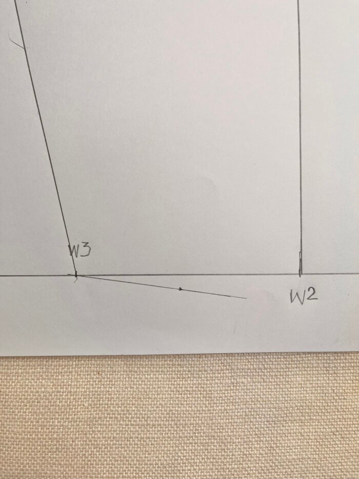 Using a protractor to angle the wrist line for a smooth sleeve block finish.