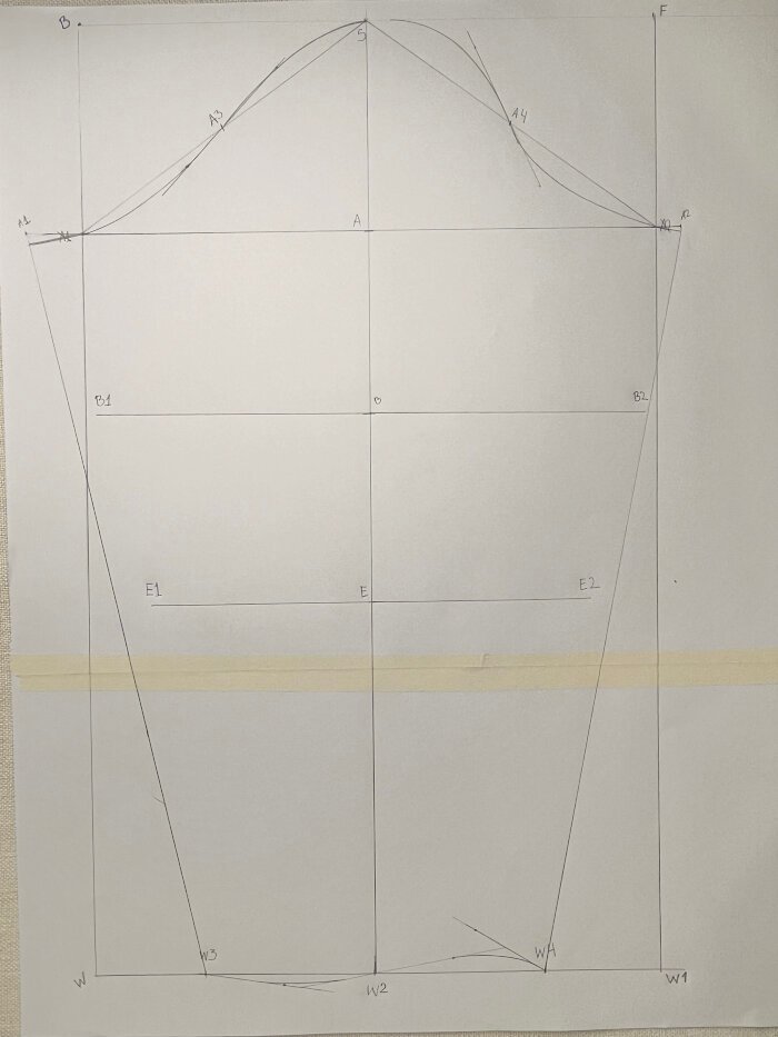 Cutting the drafted sleeve block from fabric to test fit.