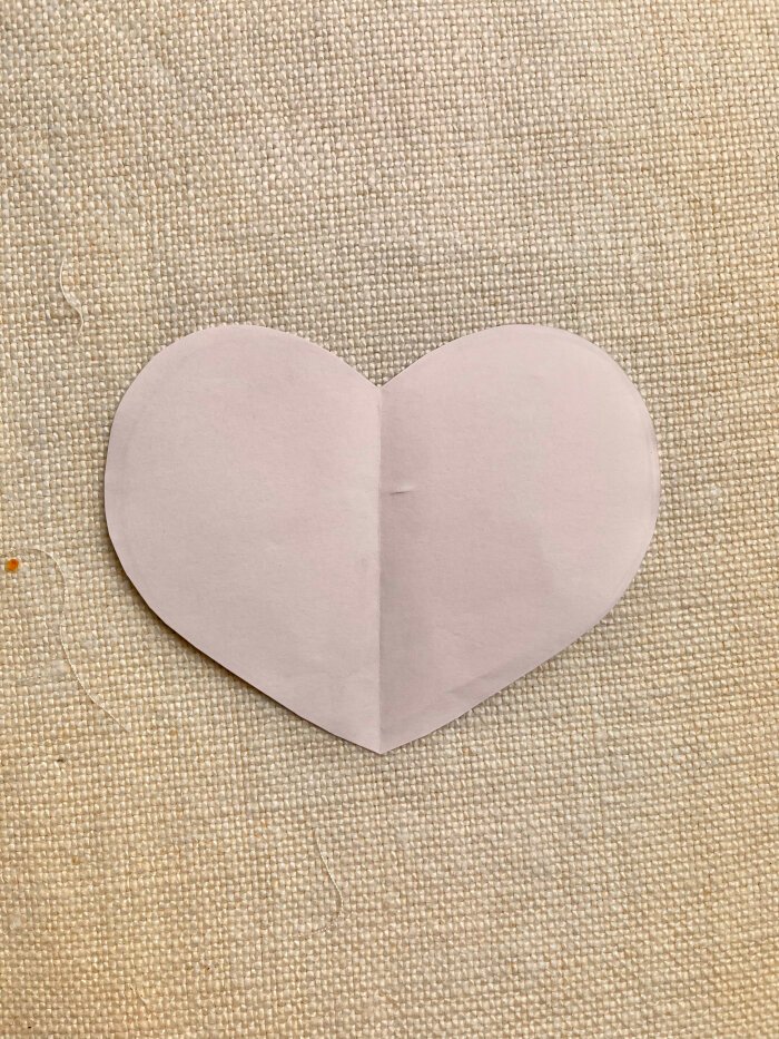 Drafting a simple heart template for a fabric coaster