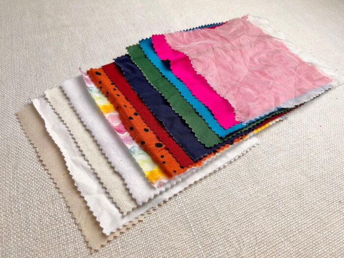 Cotton, linen and wool fabrics ready for prewashing