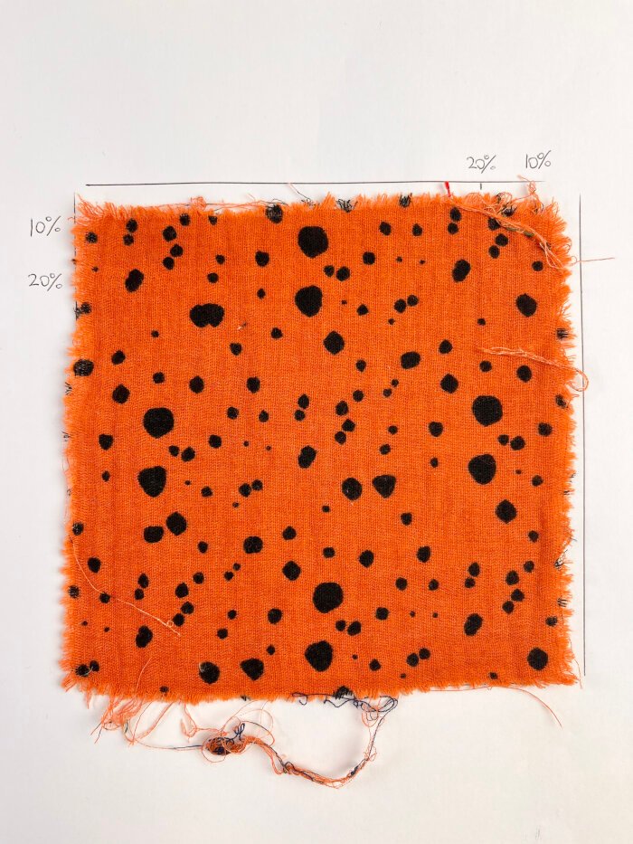 Cotton muslin fabric after prewashing showing texture change