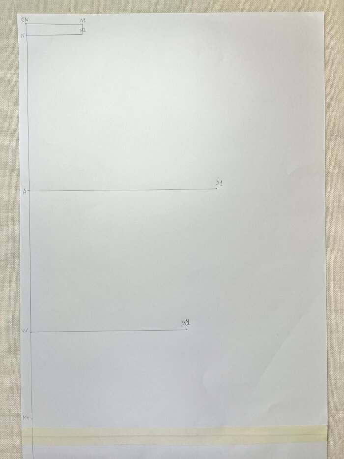 Squaring horizontal measurements for a T-shirt pattern from bust, waist and hip circumferences