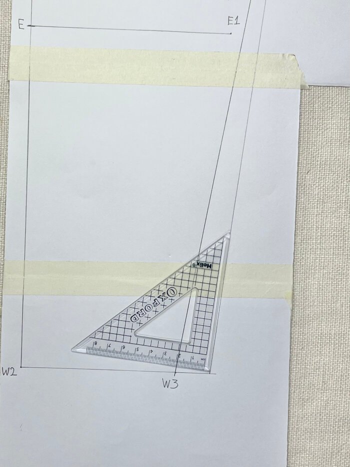 Squaring wrist line on t-shirt sleeve pattern for clean hem finish