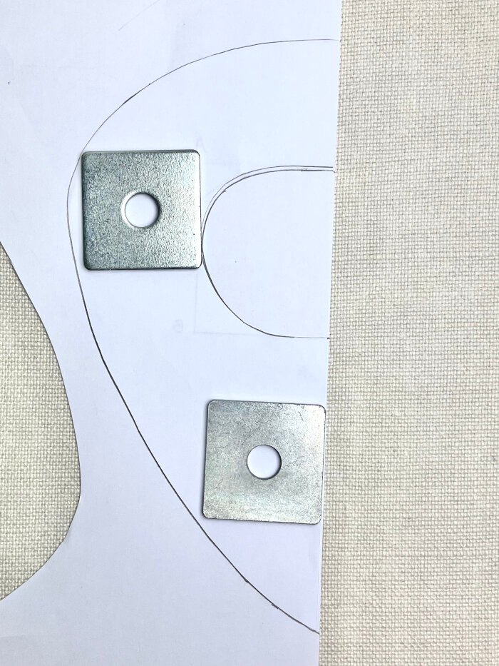 Tracing baby drool bib pattern to add seam allowance for outer fabric layers