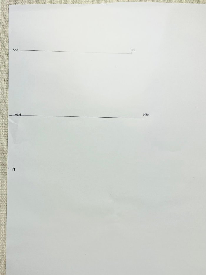 Drafting mid hip line for a custom A-line skirt pattern