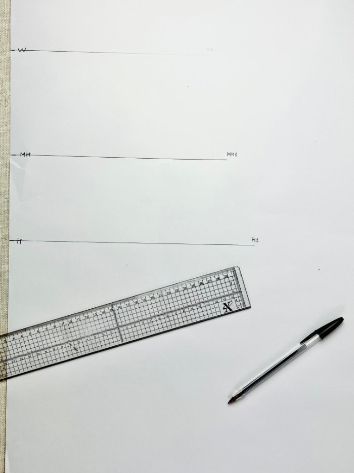 Drafting hip line for a custom A-line skirt pattern