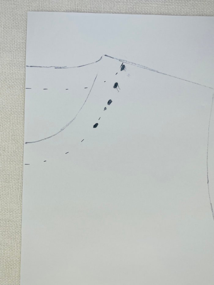 Adjusting the neckline on a T-shirt bodice block to add a knit neckband