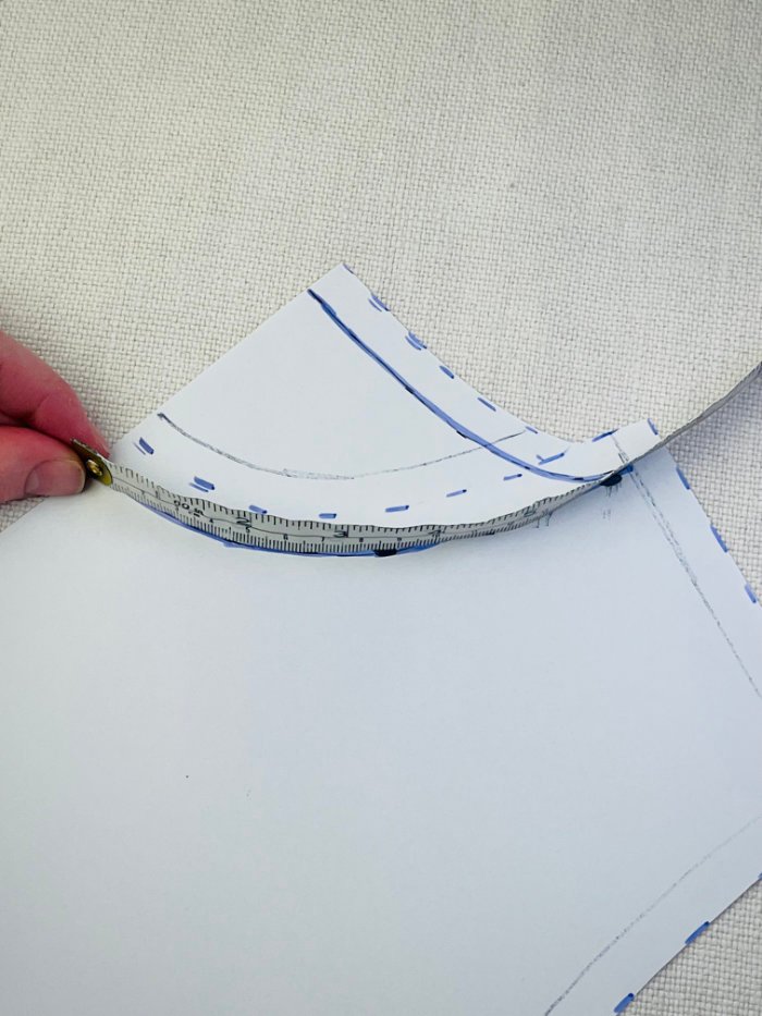 Tape placement when measuring the neckline