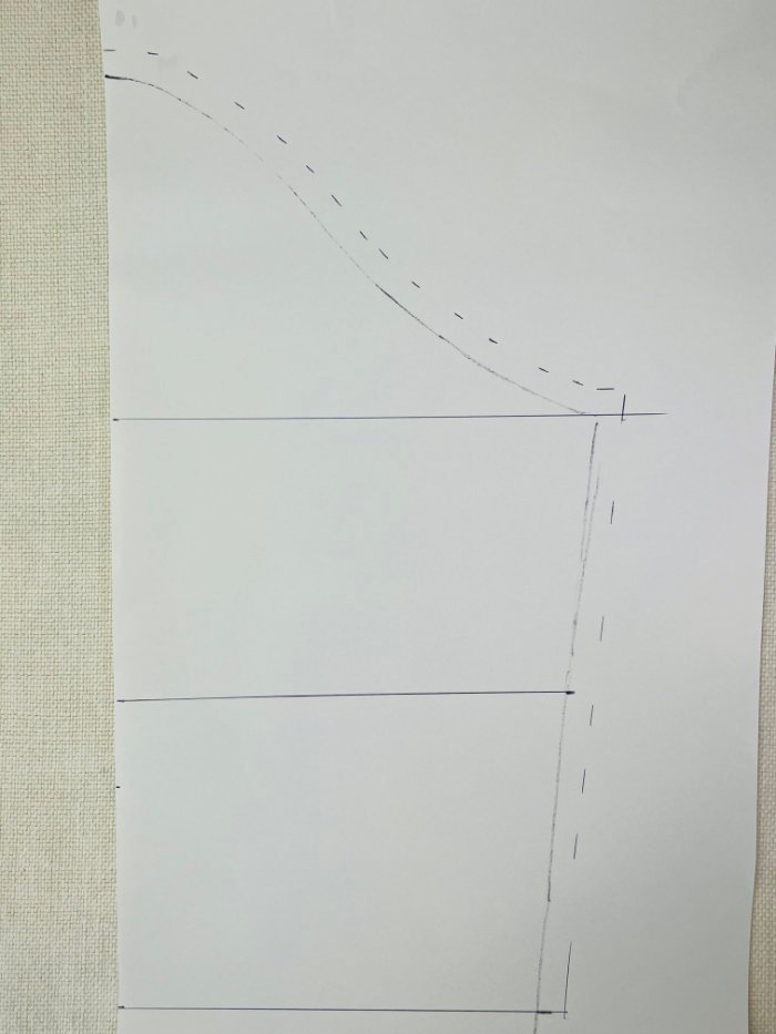 Adding seam allowances to the T-shirt sleeve pattern