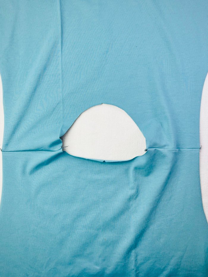 Bodice part played flat on the table