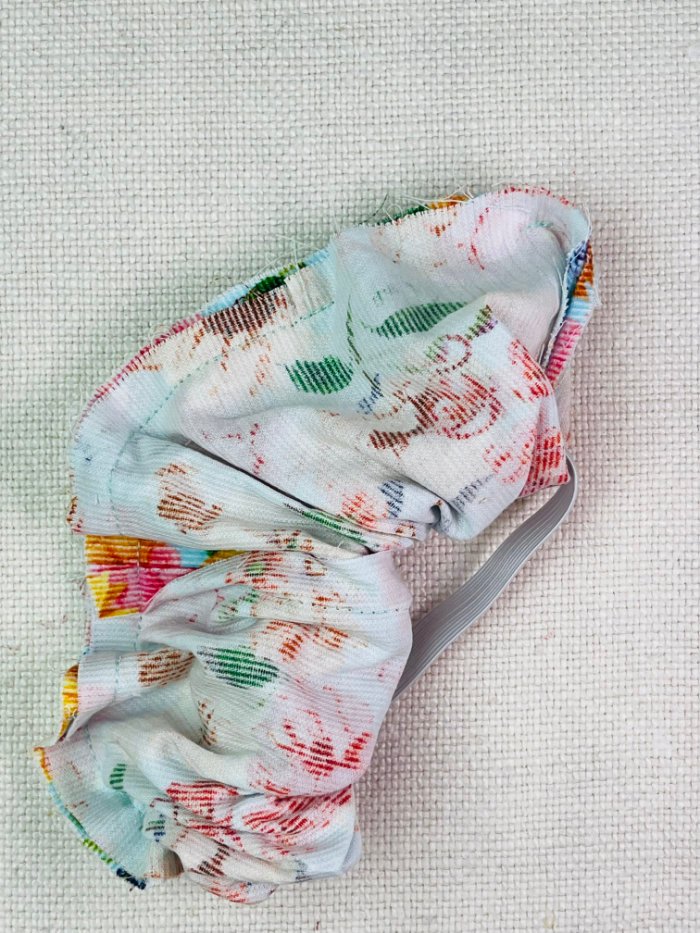 How to Sew a Hair Scrunchie: 4 Easy Methods Using Less Fabric (Beginner-Friendly) Sewing long edge while leaving turning gap using burrito method scrunchie technique