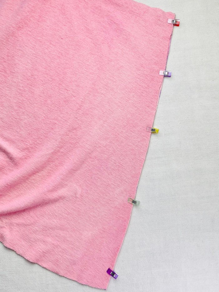 How to Sew a Wrap Skirt from an A-Line Skirt Block (Beginner) Pinning front and back wrap skirt panels together at side seams with right sides facing