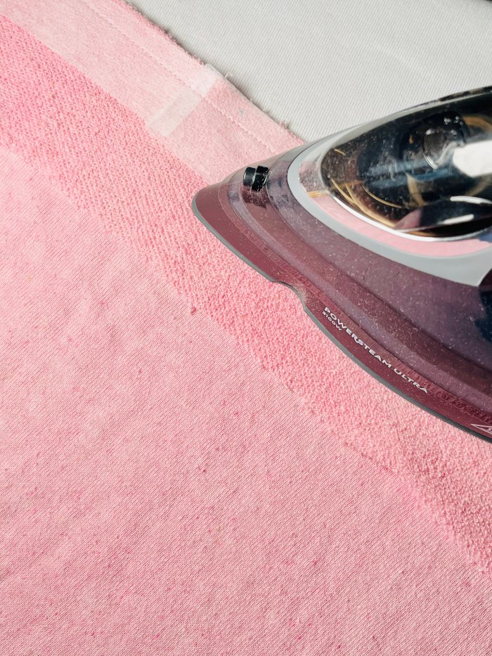 How to Sew a Wrap Skirt from an A-Line Skirt Block (Beginner) Pressing the seam allowances on the DIY wrap skirt waistband open