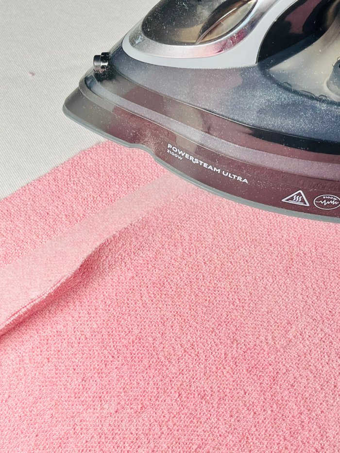 How to Sew a Wrap Skirt from an A-Line Skirt Block (Beginner) Pressing the waistband seam allowances up towards the waistband