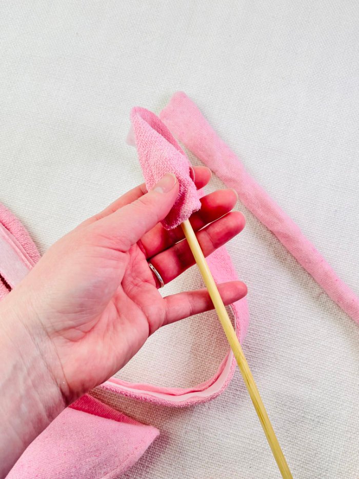 How to Sew a Wrap Skirt from an A-Line Skirt Block (Beginner) Turning wrap skirt ties right side out using chopstick after stitching