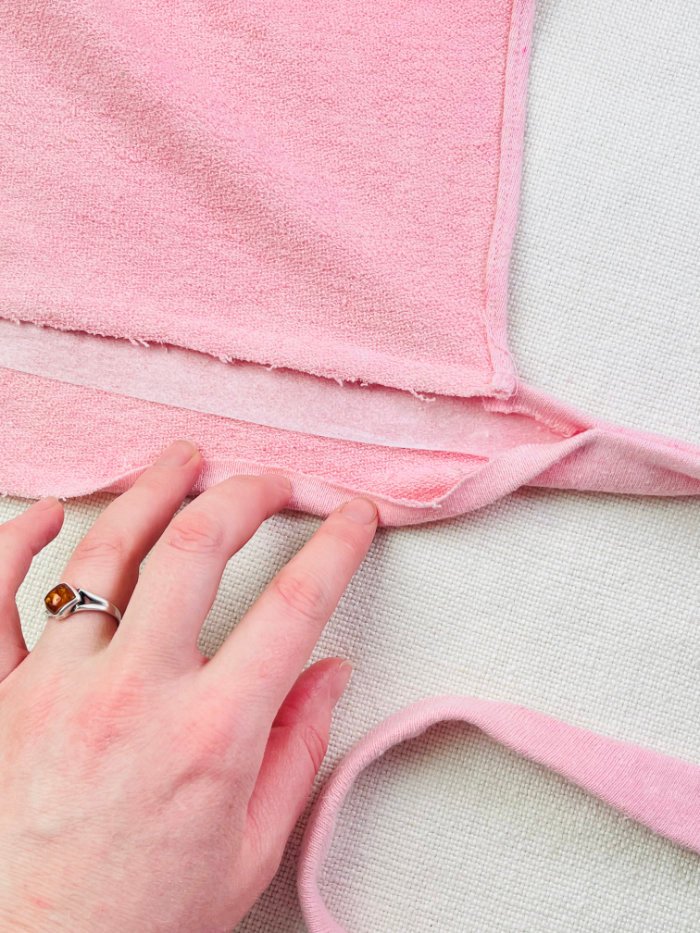 How to Sew a Wrap Skirt from an A-Line Skirt Block (Beginner) Folding inner waistband edge to inside