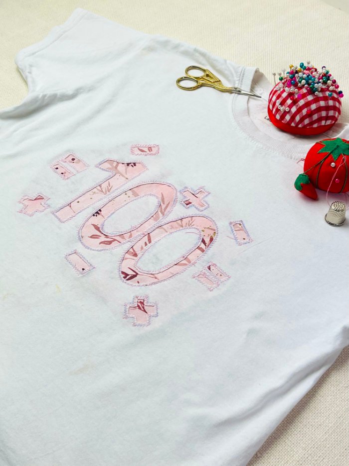 Reverse appliqué T-shirt made without an embroidery machine