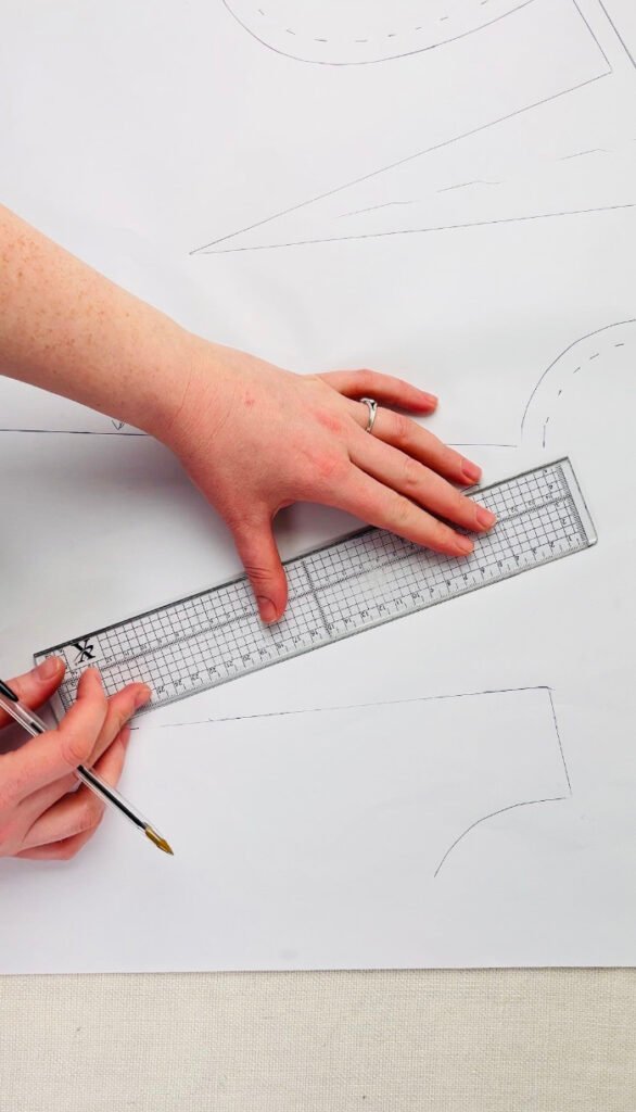 Extending the dart legs before adding seam allowance