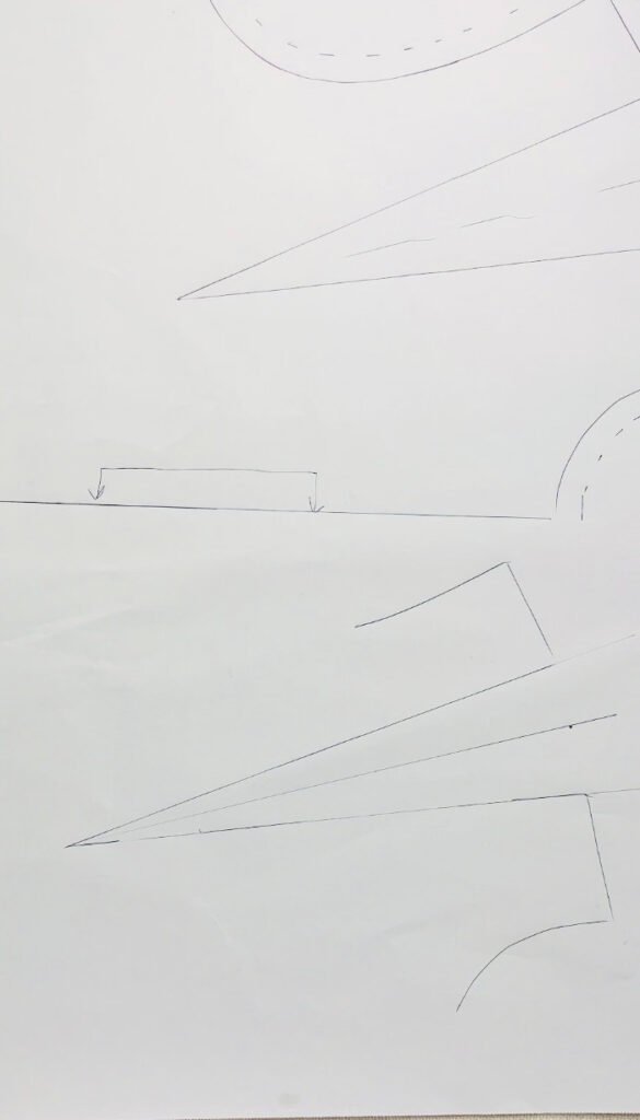 Connecting middle point of the dart with the dart