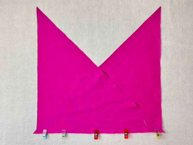 How to Make Bias Binding (Step-by-Step Tutorial for Beginners) Sewing two fabric triangles together to prepare continuous bias tape tube method.