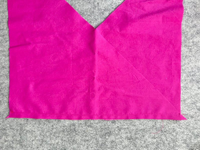 How to Make Bias Binding (Step-by-Step Tutorial for Beginners) Sewing two fabric triangles together to prepare continuous bias tape tube method.