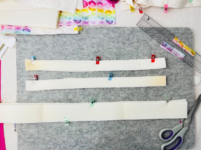 Placing foam to the wrong side of gusset pieces