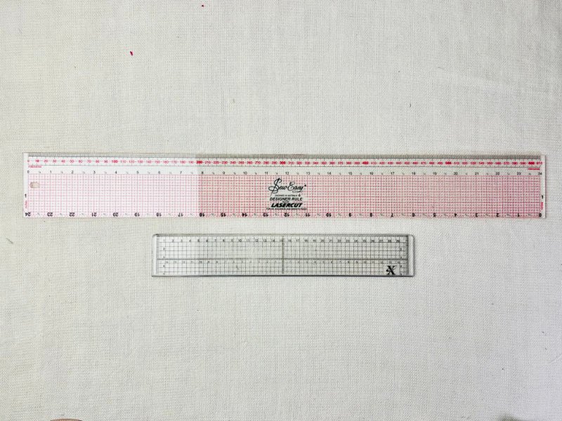 Sewing Pattern Drafting Tools You Actually Need Transparent grading rulers with 5mm grid used for sewing pattern drafting and adding seam allowances