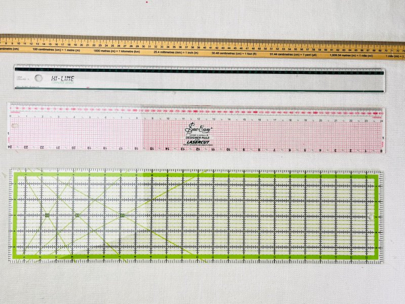 Sewing Pattern Drafting Tools You Actually Need Long rulers for drafting centre front and centre back lines on sewing patterns