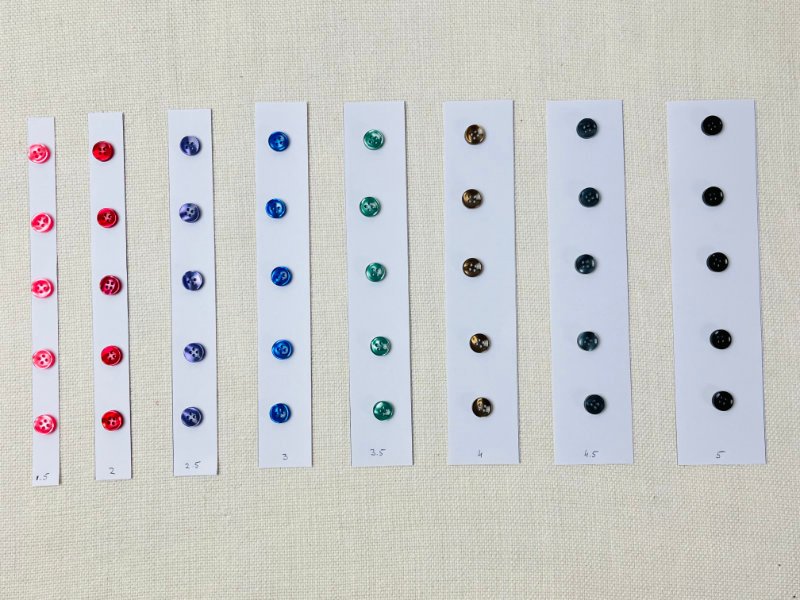 How to Draft a Button Stand (Step-by-Step Pattern Drafting Tutorial) Comparing narrow and wide button stand options with 1 cm button