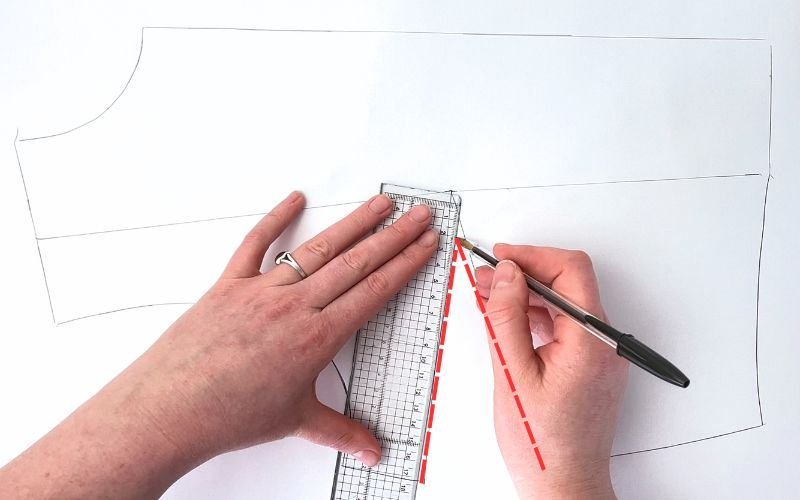 How to Modify a Basic Bodice Block for a Shirt Pattern (Step-by-Step) Corrected bust dart position on shirt pattern