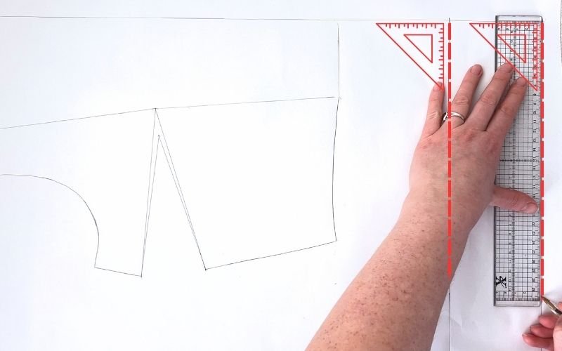 How to Modify a Basic Bodice Block for a Shirt Pattern (Step-by-Step) Marking mid hip and hip measurements on bodice pattern