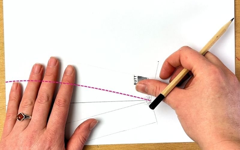 drafting collar base seam line from collar stand pattern