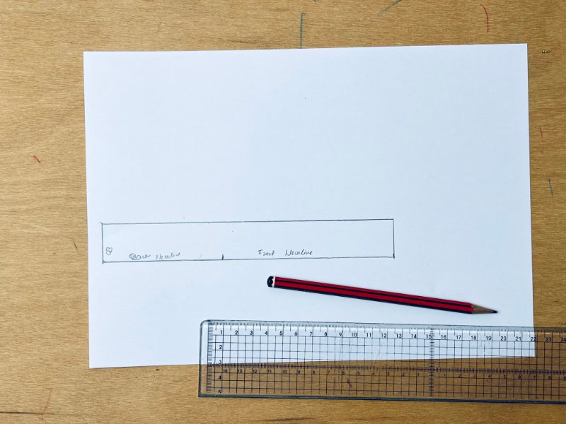 How to Draft a Collar Stand Sewing Pattern (Step-by-Step Tutorial) drafting collar stand base rectangle from neckline measurement