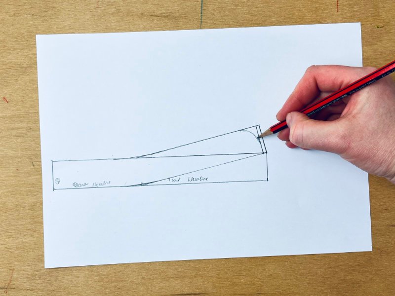 How to Draft a Collar Stand Sewing Pattern (Step-by-Step Tutorial) curving collar stand centre front top edge