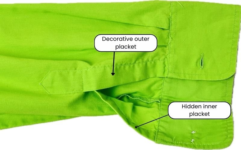 How to Draft a Shirt Sleeve Placket Pattern (Step-by-Step) Shirt sleeve placket pattern drafting diagram with sleeve slit guide lines