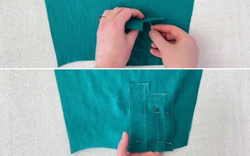 Pinning sleeve pocket to shirt sleeve