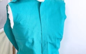 finished shirt with clean dart showing smooth shaping and professional fit