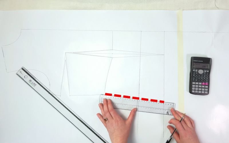 Connecting waist with hip on a shirt dress pattern
